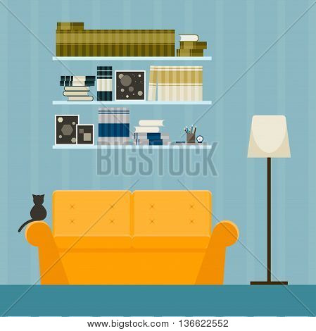 Interior. Flat Style Interior For Use In Design.