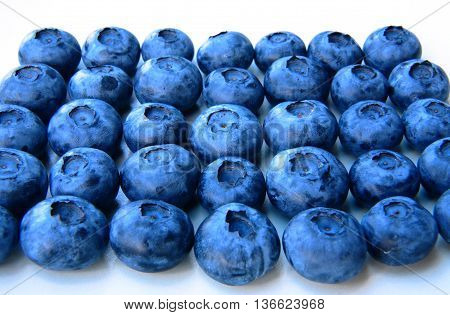 Closeup Of A Bunch Of Fresh And Delicate Blueberries