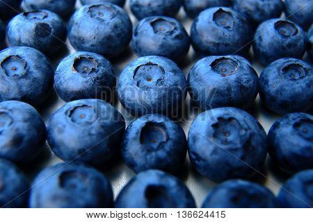 Closeup Of A Bunch Of Fresh And Delicate Blueberries