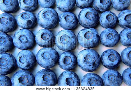 Closeup Of A Bunch Of Fresh And Delicate Blueberries