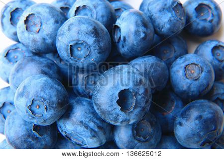 Closeup Of A Bunch Of Fresh And Delicate Blueberries