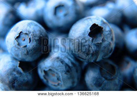 Closeup Of A Bunch Of Fresh And Delicate Blueberries