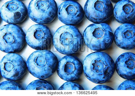 Closeup Of A Bunch Of Fresh And Delicate Blueberries