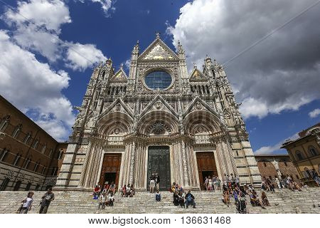 Exteriors And Details Of Siena Cathedral, Siena, Italy