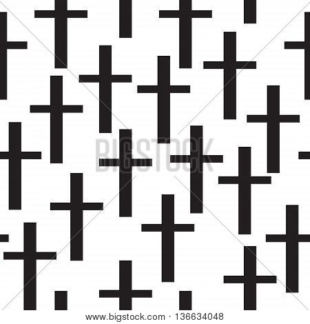 Minimalist pattern with the cross geometric shapes. Modern background. Hipster style texture. Gothic style fabric pattern. Vector illustration