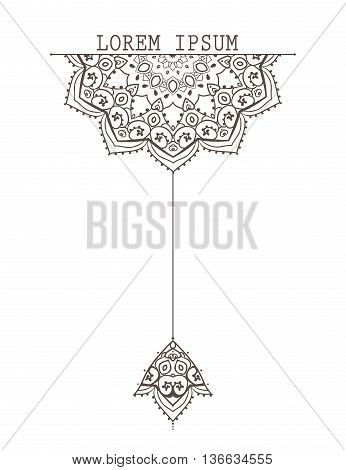 Mandala set and other elements. Vector. Mandala tattoo. Perfect cards of design, birthday and other holiday, kaleidoscope, medallion, yoga, india, Arabic. circular pattern sketch for tattoo