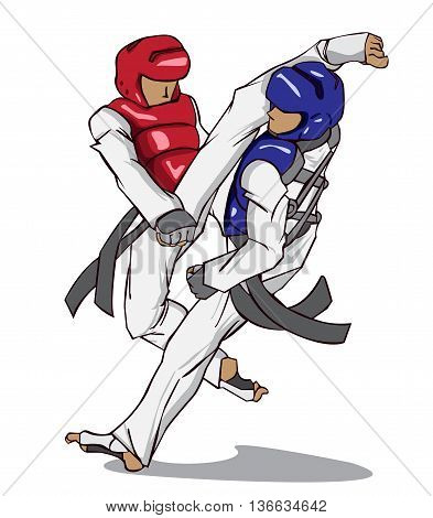 Create Taekwondo vector and illustration. Martial art