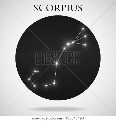 Constellation scorpius zodiac sign isolated on white background