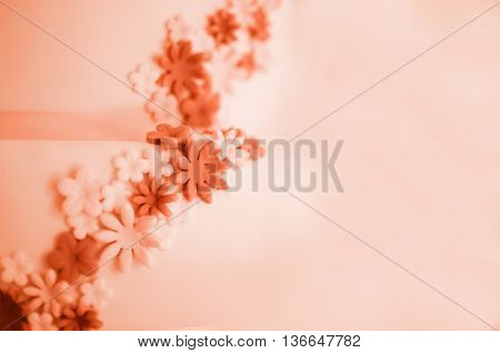 Soft background of flowers made from sugar mastic.