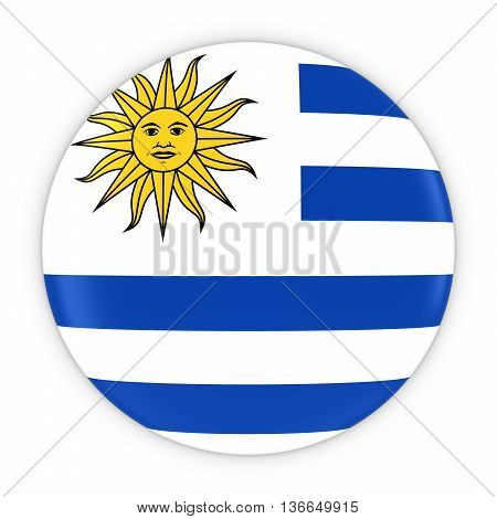 Uruguayan Flag Button - Flag Of Uruguay Badge 3D Illustration