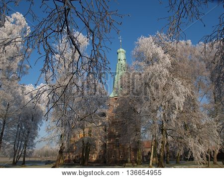 winter at the Castle of raesfeld in germany