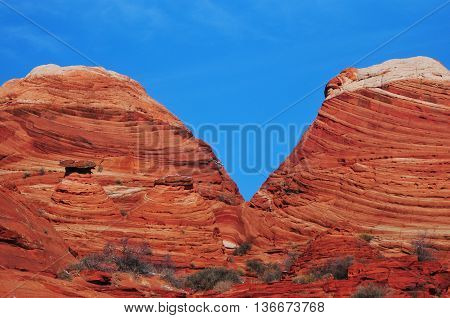 Blue sky and red rock by The trail to the Wave Arizona