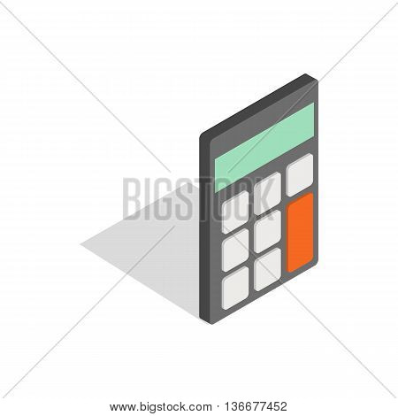Calculator icon in isometric 3d style isolated on white background. Compute symbol