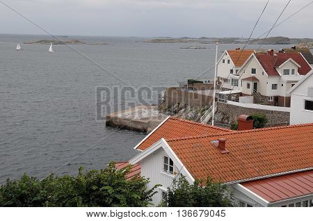 the nice coastline of sweden near gothenburg