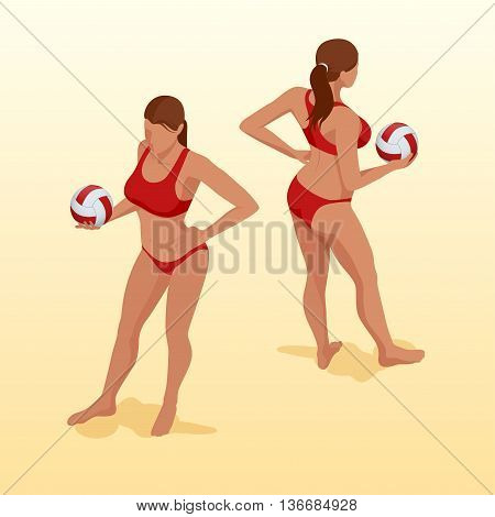 Smiling shirtless bodybuilder posing with valleyball. Isolated on white background.