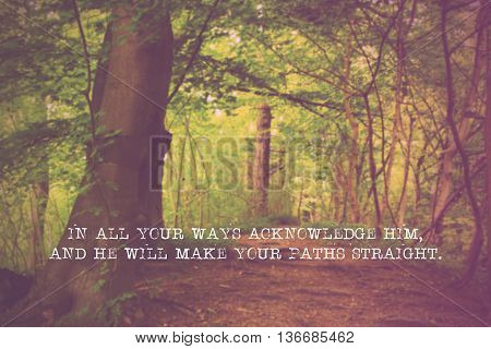 Inspirational Verse From The Bible On A Blurred Background