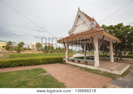 Old Traditional Thai style pavillian thai art
