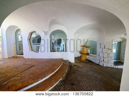architectural detail of Poltu Quatu in Costa Smeralda Sardinia