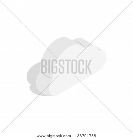 Whiye cloud icon in isometric 3d style on a white background