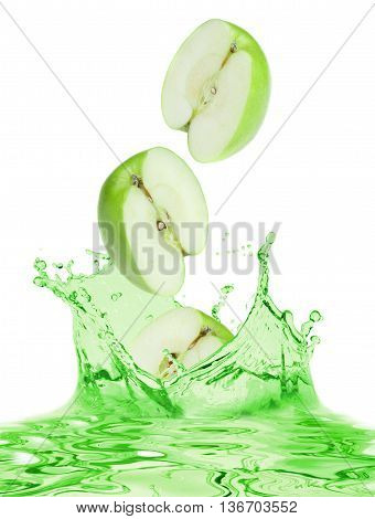 Image of the apples falls in own juice