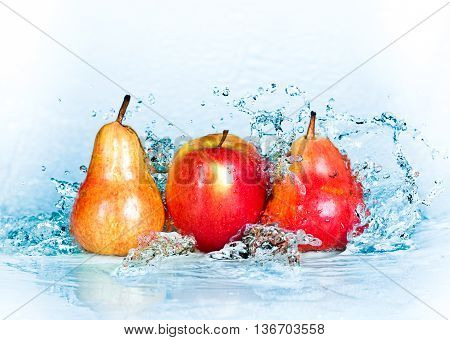 Apple, Pear And Water