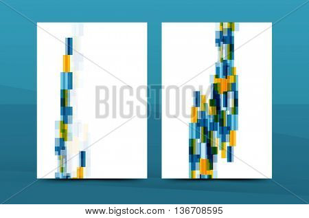 Colorful fresh business A4 cover template - flyer, brochure, book cover and annual report. Geometric design abstract background