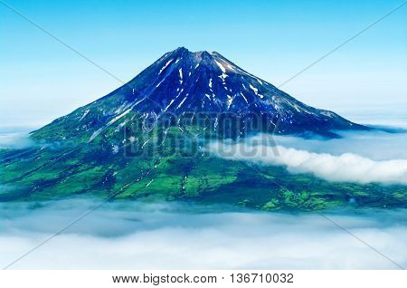 Fuss Peak Volcano At Paramushir Island,  Russia