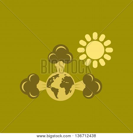 flat icon on stylish background nature earth greenhouse effect