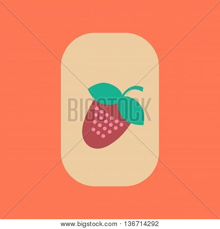 flat icon on stylish background poker Strawberry natural