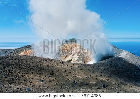 Ebeko  Volcano, Paramushir Island, Kuril Islands, Russia
