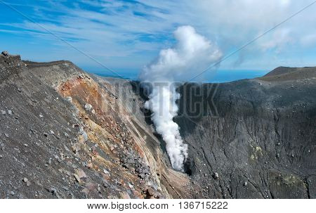 Ebeko  Volcano, Paramushir Island, Kuril Islands, Russia