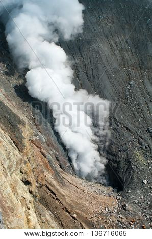 Ebeko  Volcano, Paramushir Island, Kuril Islands, Russia