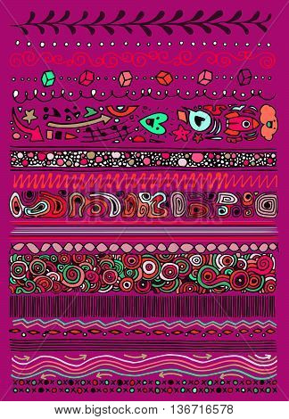 Set Of Hand Drawn Border Doodle