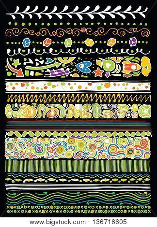 Set Of Hand Drawn Border Doodle