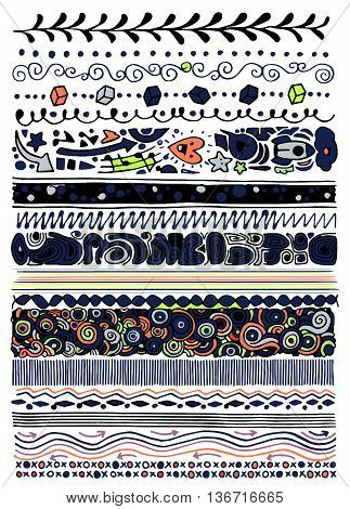 Set Of Hand Drawn Border Doodle