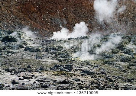 Ebeko  Volcano, Paramushir Island, Kuril Islands, Russia
