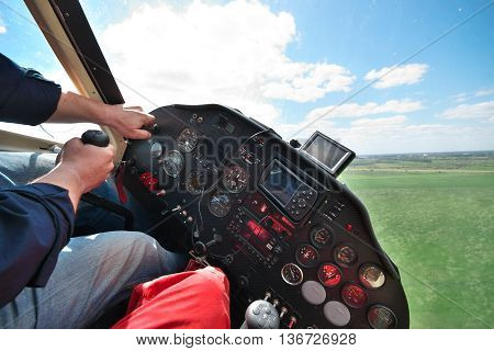 Two pilots flying a small private light plane