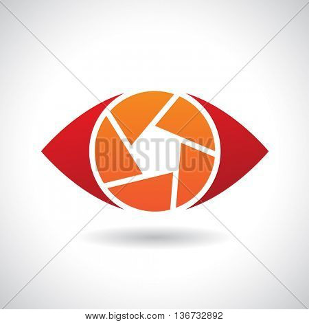 Design Concept of a Logo Shape and Icon of a Shutter Eye