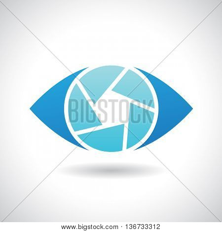 Design Concept of a Logo Shape and Icon of a Shutter Eye