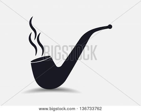 Smoking Pipe. Isolated On White Background. Smoking Tube. Vector Illustration.