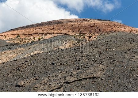Top view volcano at Vulcano one of the Aeolian Islands near Sicily Italy