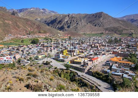 View Of Chivay Town From Overlook, Peru