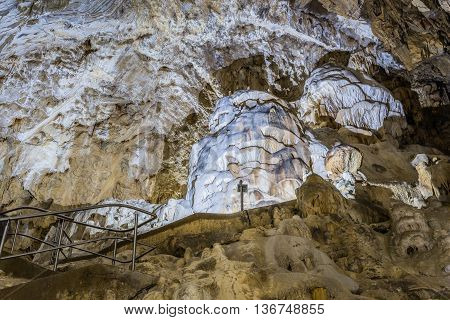 Details within Harmanec Cave in Kremnica Mountains Slovakia