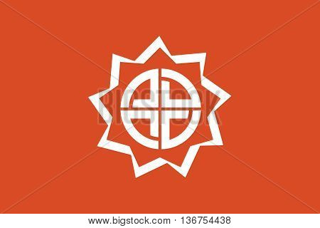 Japan Fukushima prefecture Fukushima city flag illustration