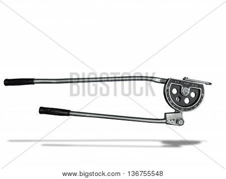 metal pipe bending equipment lsolated on white background
