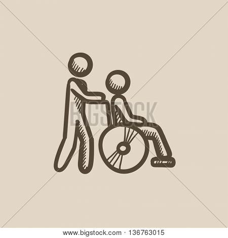 Nursing care vector sketch icon isolated on background. Hand drawn Nursing care icon. Nursing care sketch icon for infographic, website or app.