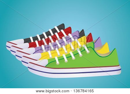banner with sneakers that can be used for in-store signage