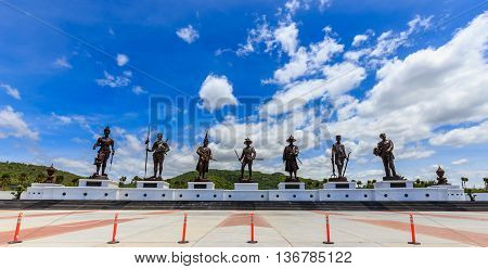 Hua Hin ,thailand-june 11,2016 :ratchapak Park And The Statues Of Seven Former Thai Kings Were Const