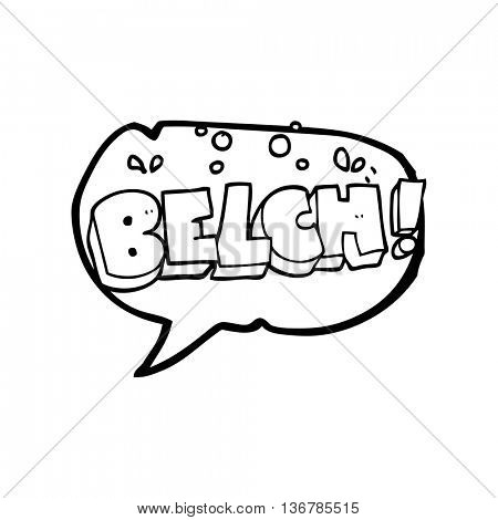 freehand drawn speech bubble cartoon belch text