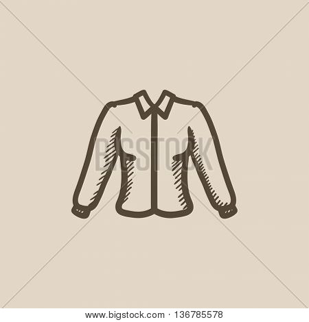 Female blouse vector sketch icon isolated on background. Hand drawn Female blouse icon. Female blouse sketch icon for infographic, website or app.